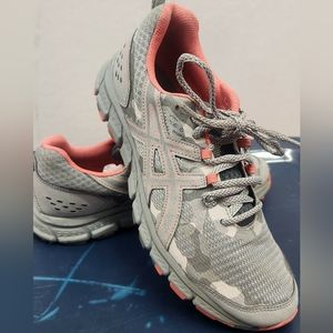 ASICS GEL SCRAM 4 Women's Running Shoes Size 8 Gray Pink Coral